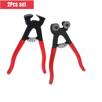 Glass Tile Mosaic Nippers Heavy Duty Double Round Wheel Glass Flat Nose Trimming Clamp Pliers