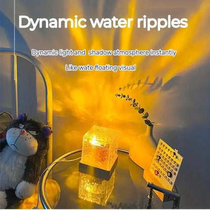 Dynamic Rotating Water Ripple Projector Night Light