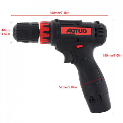 AC 100 - 240V Cordless 12V Household Lithium Electric Drill Rotation Adjustment Switch