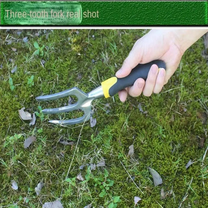 Aluminum Alloy Three Tooth Rake for Loosening Soil Weeding Gardening Tool