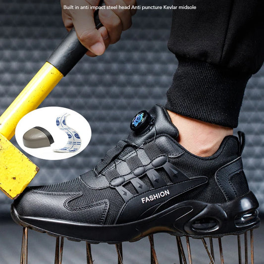 Safety Shoes Men Rotating Button Work Shoes Air Cushion Men Protective Shoes