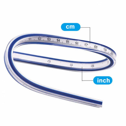 30cm Curved Ruler for Sewing Soft Flexible English and Metric Scale Rule