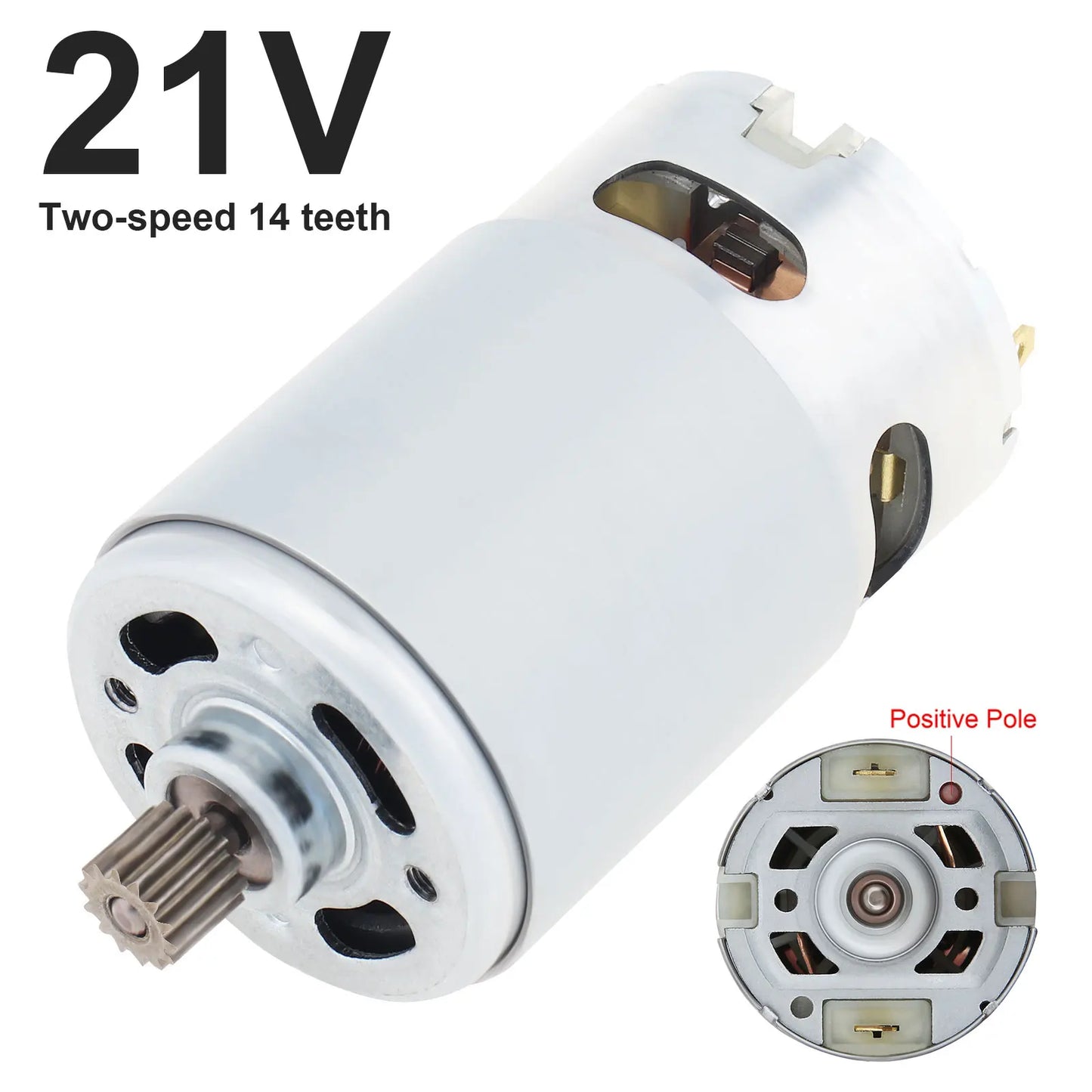 RS550 DC Motor 21V 25000RPM Lithium Electric Saw Motor with 14 Teeth Diameter 8.2mm Gear