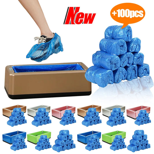 Automatic Shoe Cover Dispenser Hand-Free Shoe Covers Machine With 100 Pcs Disposable Shoe Covers