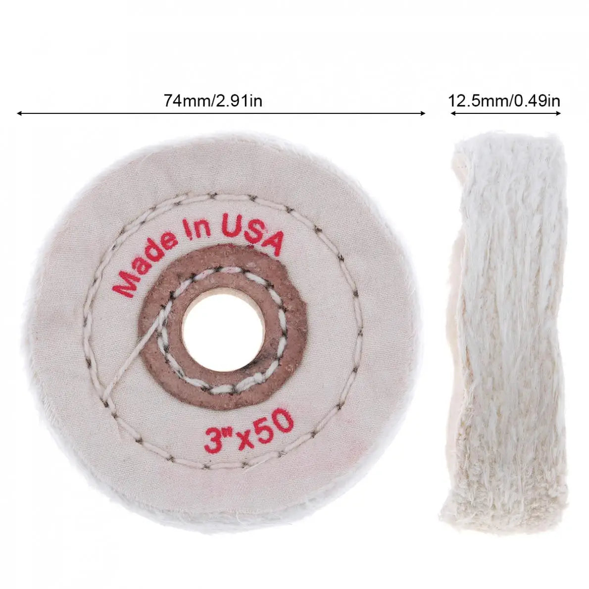 3 Inch T-shaped Cotton Cloth Polishing Wheel Flannel Mirror Polishing Buffer Cotton Pad