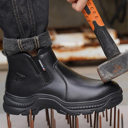 Quality Leather Boots Men Safety Shoes Waterproof Work Boots Safety Steel Toe Shoes
