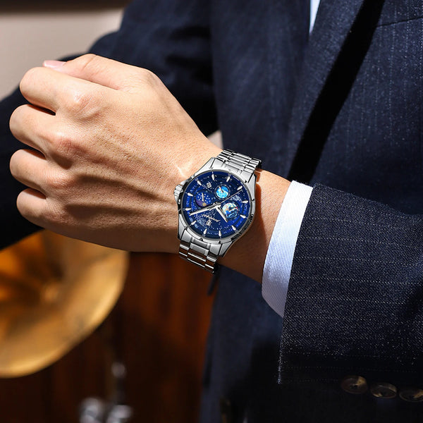 Reloj de pulsera informal para hombre, de lujo, resistente al agua, luminoso, con fecha.