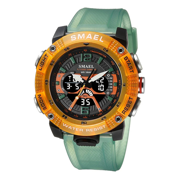 Sport Watches Waterproof SMAEL Male Clock Digital LED Display Quartz Analog Stopwatch