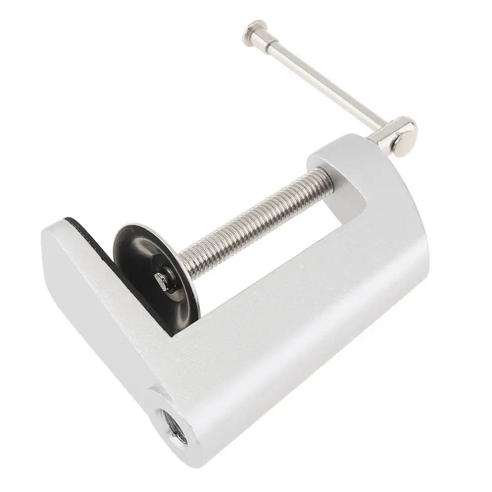 Aluminum Alloy Adjust Desk Lamp Fixed Base Clamp Holder Clip with Stainless Steel Swing Arm