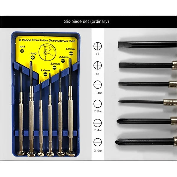 6pcs Mini Small Metal Antiskid Watch Screwdriver Set