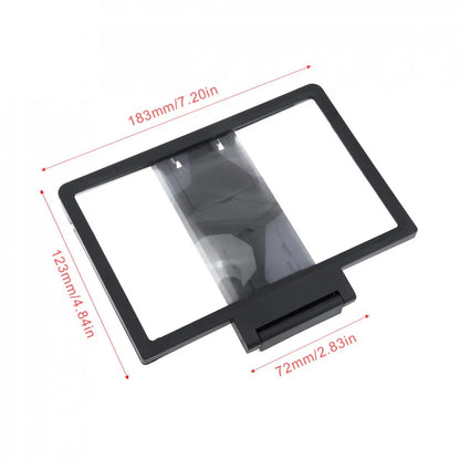 3X Black Acrylic + ABS Portable Adjustable 3D Video Mobile Phone Screen Magnifier