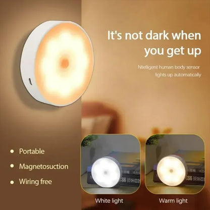 LED Motion Sensor Night Light USB Rechargeable Night Lamp