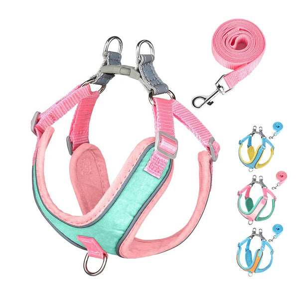 Reflective Pet Dog Harness And Leash Harness Set Adjustable Puppy Harness Vest
