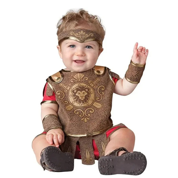 0-3 Years Kids Baby Medieval  Roman Soldier Costume