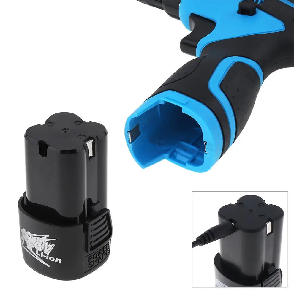 Electric Screwdriver AC 100-240V Cordless 16.8V Screwdrivers with Li-ion Battery