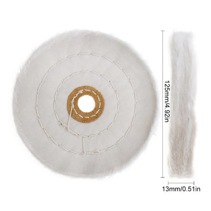 5 Inch T-shaped Cotton Cloth Polishing Wheel Flannel Mirror Polishing Buffer Cotton Pad