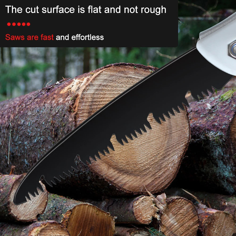 Folding Hand Saw SK5 Steel Blade Soft Rubber Handle Collapsible Sharp
