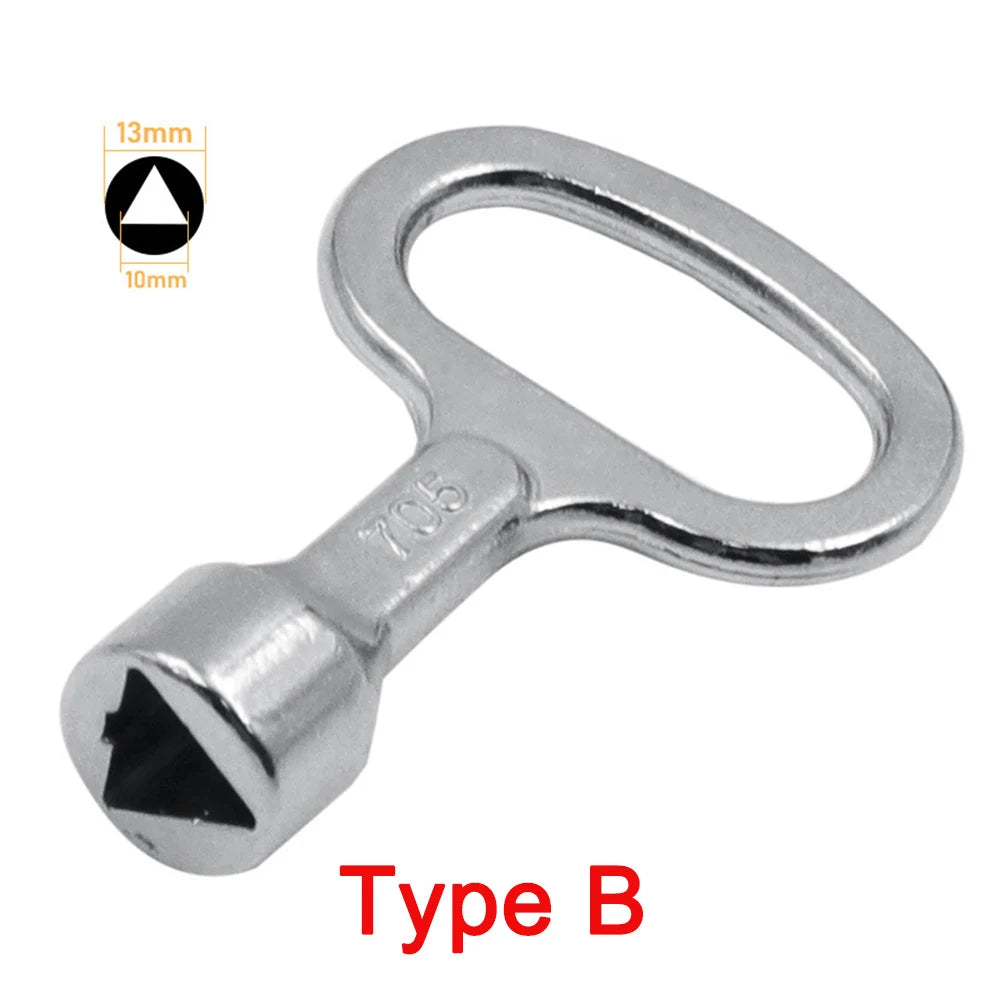 Key Wrench Universal Elevator Door Lock Valve key wrench Utility Plumber Triangle Key