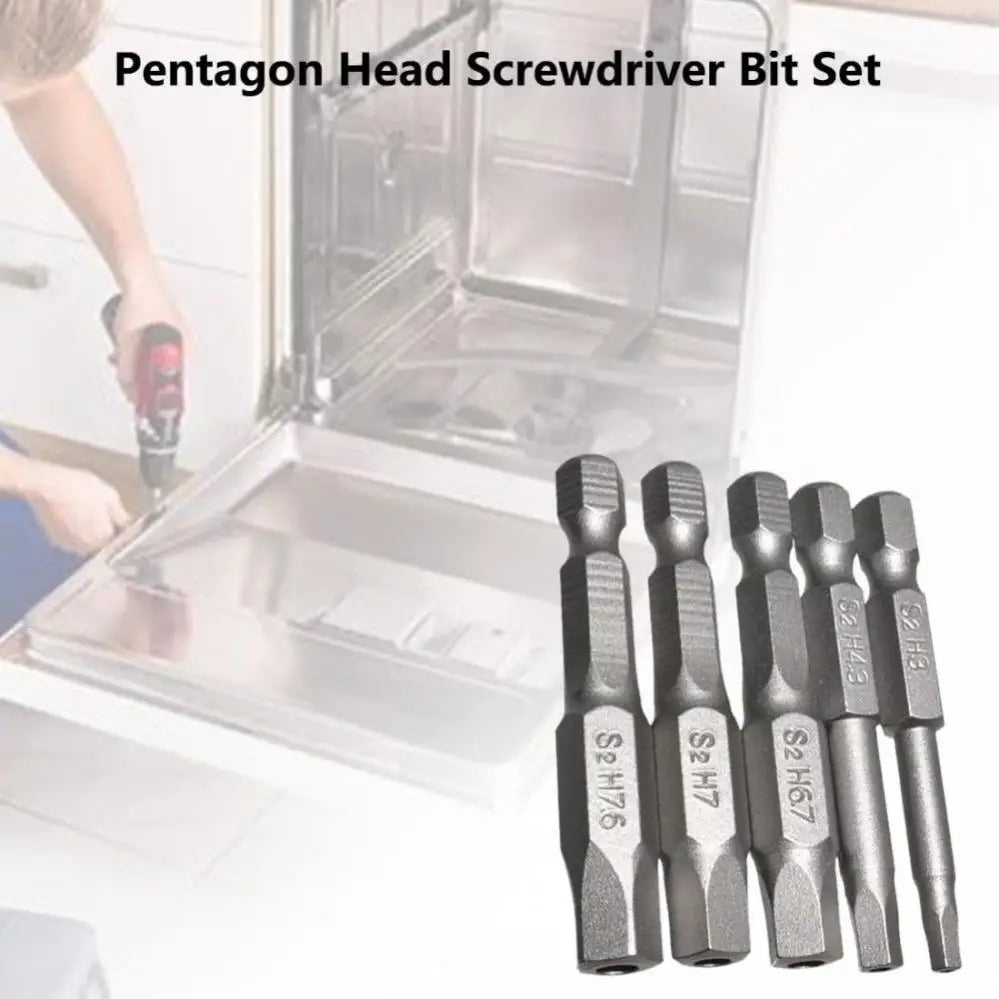 5pcs/set Magnetic Pentagon Head Screwdriver Bits Set
