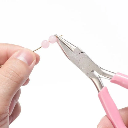 1 Pc 5 Inch Pink Mini Concave and Round Nose Pliers