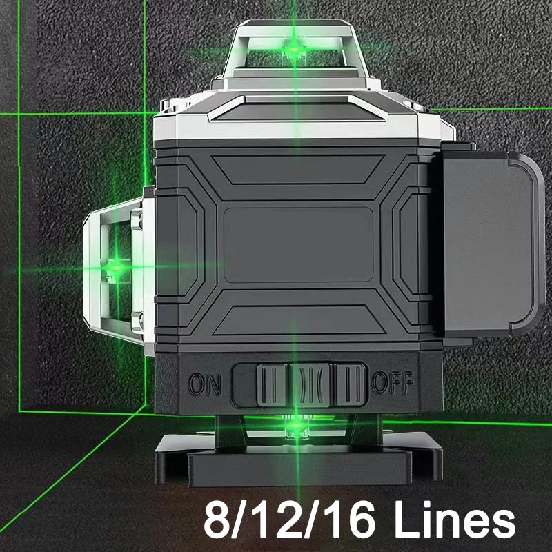 8/12/16 Lines 3D/4D Laser Level Green Line Self-Leveling 360° Horizontal ＆ Vertical