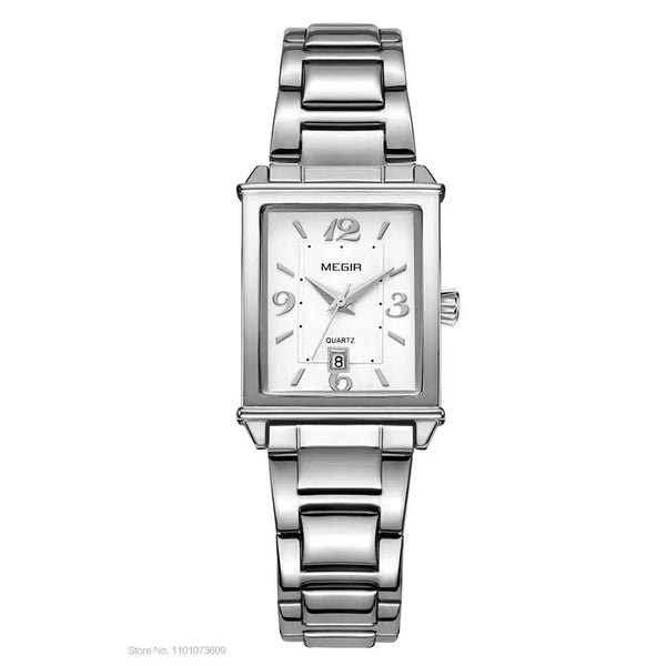 Women's Simple Stainless Steel Quartz Watch with Calendar Date display Fashion Waterproof Dress Wrist Watch