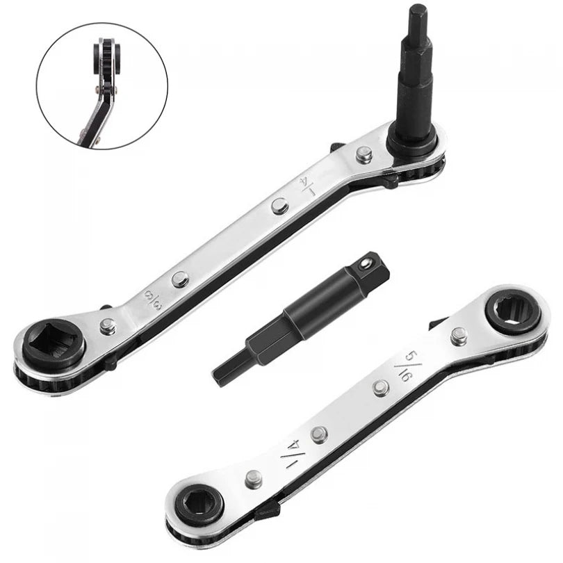 2pcs Double Head Ratchet Wrenches 1/4 3/8 3/16 5/16Inch