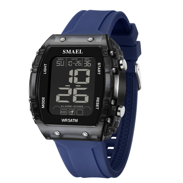 Digital Watches Big Dial Rectangle Sport Watches LED Date 8108 Digital Watches