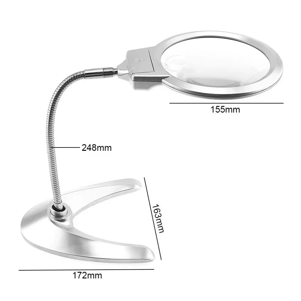 5X Illuminated Magnifying Glass LED Reading Glasses Folding Glass Magnifiers