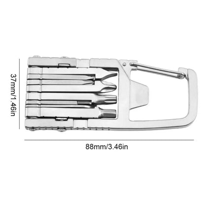 12 In 1 Keychain Multitool Folding Portable Pocket Tool Stainless Steel Screwdriver Bit Hardware Tools