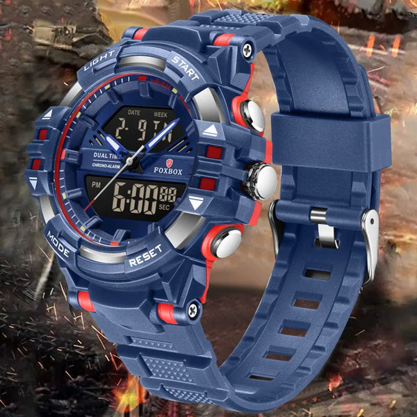 Relojes de pulsera de cuarzo de lujo para hombre, estilo informal, de negocios, militar, deportivo, con doble pantalla