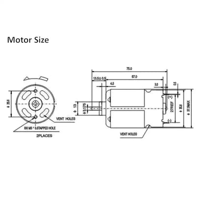 RS550 DC Motor 11 Teeth 10.8V 19500 RPM Micro Motor with 11 Tooth High Torque Gear Box