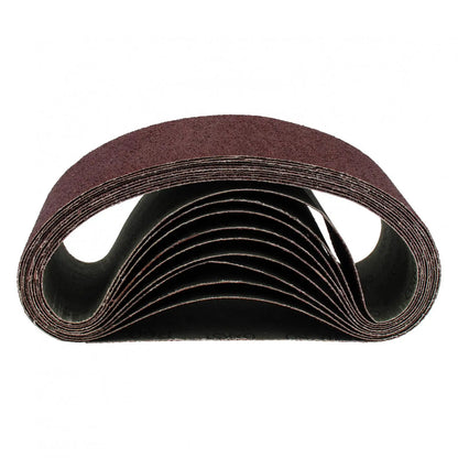 10pcs Sanding Belts 60 Grits Fabric Sander Belt Woodworking Polishing Sand