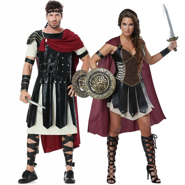 Medieval Cosplay Roman Royal Knight Warrior Costumes Soldier Cloak