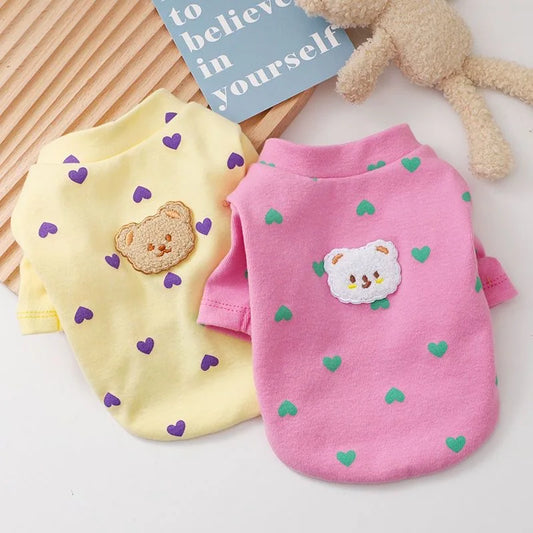 Lovely Bear Print Pet Dog Clothes Puppy Pet Clothing