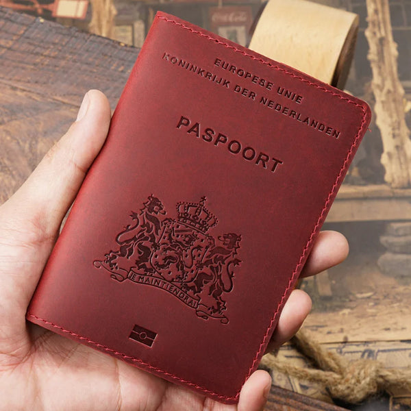 Genuine Leather Passport Cover Netherlands