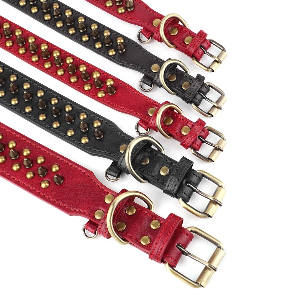 Spiked Studded Dog Collar For Small Medium Dogs Bulldog Adjustable Anti-Bite Dogs Neck Strap