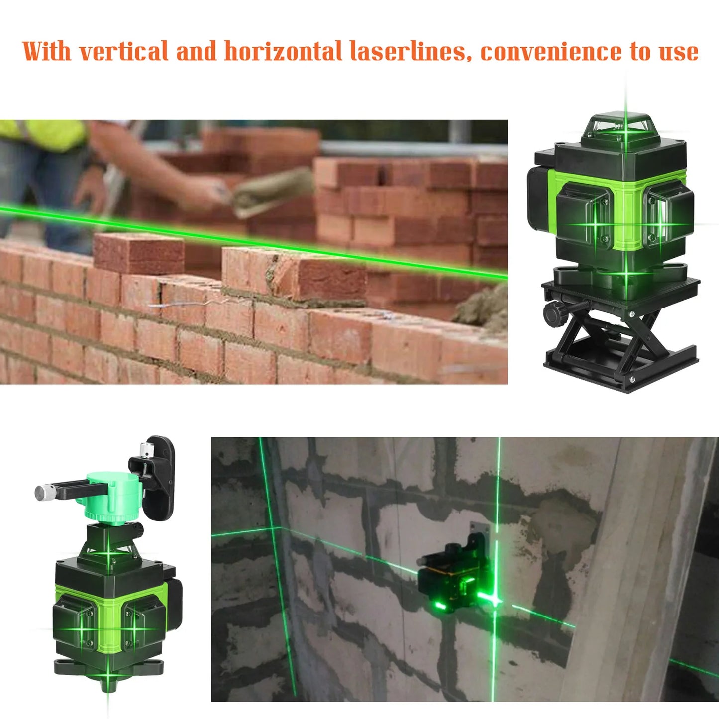 4D 16 Lines Laser Level Green Line Self-Leveling 360 Horizontal And Vertical