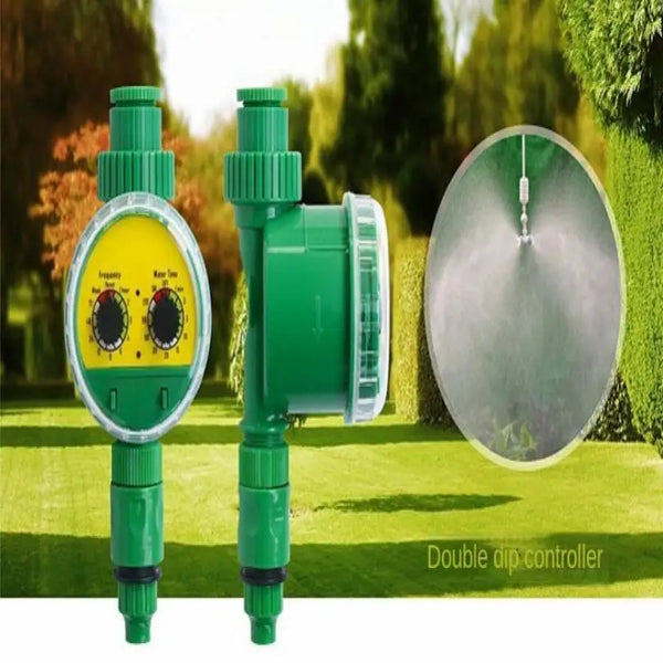 Double Dial Code Dry Battery Motor Valve Water Timer Watering Irrigation Garden Tool
