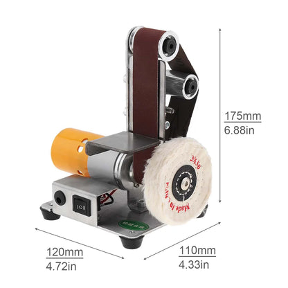 Mini Electric Belt Machine Sander Sanding Grinding Machine Adjustable Speed Abrasive Belts Grinder