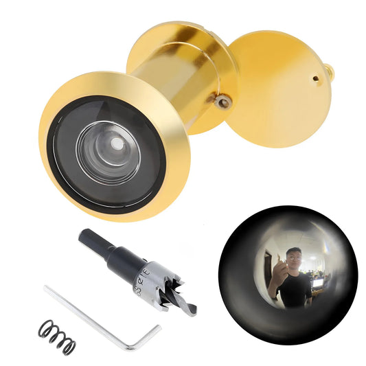 16mm 220 Degree Door Viewer HD Glass Lens Wide Angle Door Viewers Peephole with Drill Bit Set