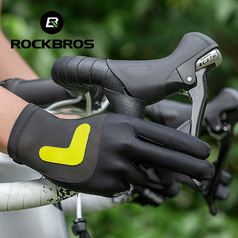 Cycling Gloves Reflective Breathable Elastic fabric Long Finger MTB Road  Motorcycle Full-finger Glove