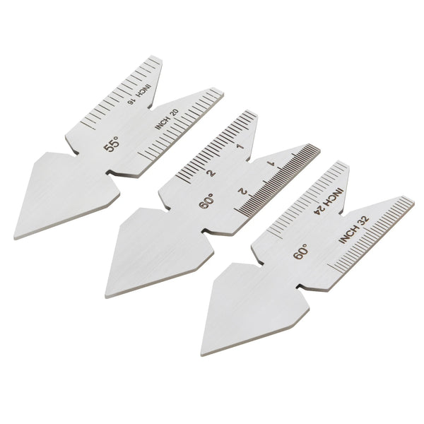 3pcs/set Center Gauge Whitworth 55°/ US 60°/Metric 60° Angle Degrees