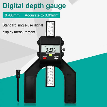 Digital Depth Gauge Digital Tread Depth Gauge LCD Magnetic Self Standing Aperture 80mm Hand tool