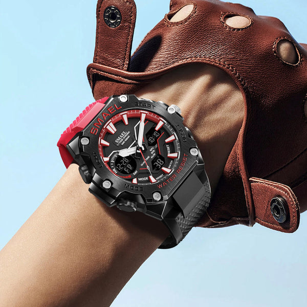 Sport Watches for Men Dual Time Display  50m Waterproof Watches