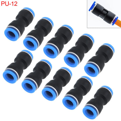 10PCS/lot 12MM PU-12 Plastic Straight Through Quick Connector Pneumatic Insertion Air Tube fit
