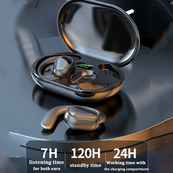 Auriculares Bluetooth 5.3 con gancho para la oreja, estéreo HiFi