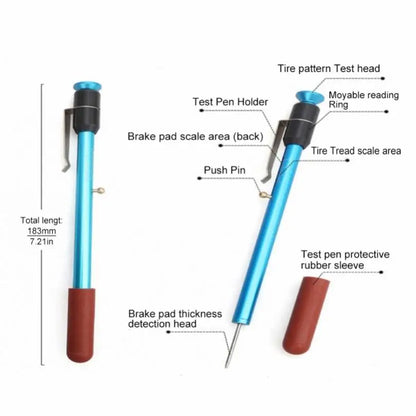 Car Brake Pad Tester Pen Vehicle Brake Pad Block Scale Thickness Gauge Measuring Tool