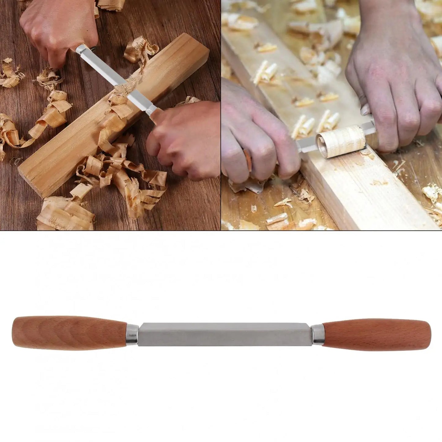 1Pc Beech Wooden Handle Woodwork Hand Plane Wood Carving Curved Draw Shave Debarking Hand Tool