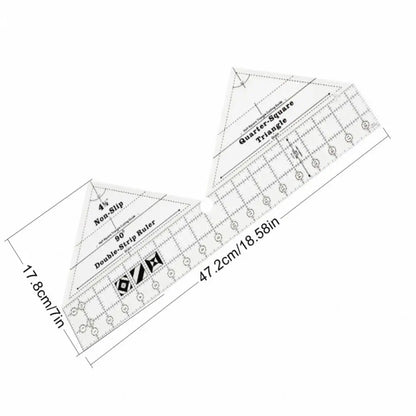 18 inch 90 Degree Acrylic Patchwork Ruler Double Strip Quilting Ruler for DIY